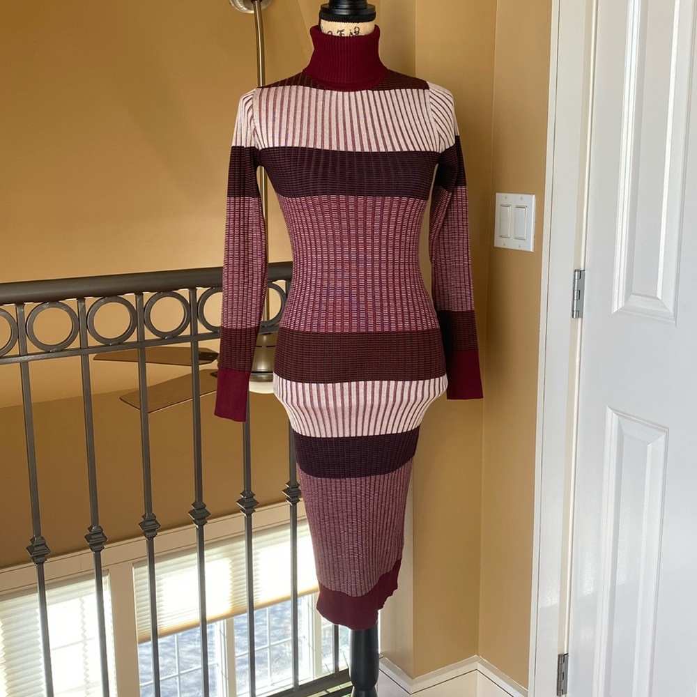 Fashion Nova. Becca Sweater Midi Dress - Burgundy/combo. Sz Small. NWT HOST PICK - Picture 3 of 3